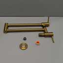 KES Brushed Gold Pot Filler with Heat-Resistant Cartridge, 25.6" Pot Filler Faucet Over Stove, Wall Mount Kitchen Faucet Double Joints, Stainless Steel, NSF Certified, KN926S24LFF18-BZ