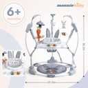 Baby Activity Center, Baby Jumper Activity Center with Music, Interactive Toys, 360° Rotating Seat, 3 Adjustable Heights, Infant Activity Jumper for 6+ Months (Rabbit)