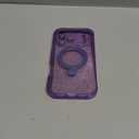 Magnetic Privacy Case for iPhone 17 Pro Max [DIY Glitter Cardstock] [Invisible Magnetic Kickstand] Built-in Anti Peep Screen Protector, Camera Protection Full Body Glitter Case for Women - Purple