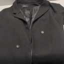 chouyatou Women's Winter Double Breasted Wool Coat Long Sleeve Notch Lapel Long Trench Coat (X-Large, Black)