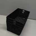 Woven Black Storage Baskets Shelf Tote Boxes Container, Durable Storage Organizer Bins with Built-in Handles for Bedroom, Office, Closet, Kids Room, Nursery, 3-Pack,11.4x 6.5x 4.5