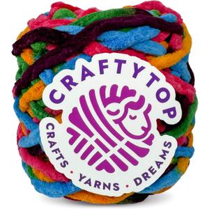 Super Bulky Chenille Yarn #6 for Crocheting & Knitting Soft, Chunky, Fluffy Yarn Ideal for Baby Blankets, Plush Toys, Amigurumi, DIY Crafts, Cozy Accessories (Sunrise Temptation)