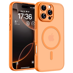 TOCOL Magnetic for iPhone 16 Pro Case, Upgraded Full Camera Protection, Compatible with Magsafe, Drop Protection, Translucent Matte Back for iPhone 16 Pro 6.3 inch (Orange)