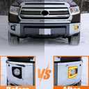 LED Fog Lights Bezel for Toyota Tundra 2021-2014 DRL Daytime Running Lights Amber Turn Signal Fog Lamps Cover