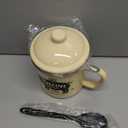 Bacon Grease Container With Strainer, 46OZ Large Enamel Grease Container, With Silicone Spatula, Farmhouse Bacon Grease Keeper, Cooking Oil Container For Kitchen Fat Storage, Dishwasher Safe-Black