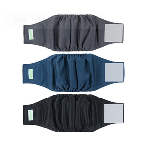 Wegreeco Washable Male Dog Belly Band (Stylish Pattern) - Pack of 3 - Washable Male Dog Belly Wrap, Dog Diapers Male (Black, Charcoal, Navy, Large)