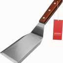 Professional Metal Spatula for Cast Iron Skillets and Flat Top Grills, Full Tang Wooden Handle,1.8mm Thick Stainless Steel Blade, Smash Burger Spatula Turner for Flipper, Cooking, BBQ, 4.7 x 2.7 Inch
