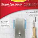 Command Small Bath Hook, Holds up to 1 lb, 1 Satin Nickel Shower Hook with 2 Water Resistant Command Strips, Damage Free Bathroom Organization