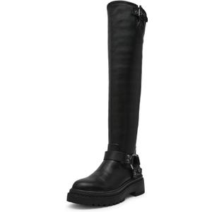 Steve Madden Women's Elizah, Black Leather, 10