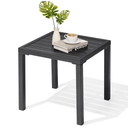 Outdoor Metal Side Table, Patio Small Square End Table, Black