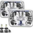 H6054 5x7 7x6 Headlights Assembly for Off-road Compatible with Jeep Wrangler YJ 1986 1987 1988 1989 1990 1991 1992 1993 1994 1995 Cherokee XJ, DOT Approved Headlamp High Low Beam, 6000K White