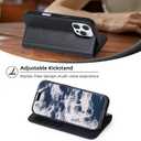 VISOUL Genuine Leather Case for iPhone 16 Pro Max Wallet Case with Card Holders, Magnetic Kickstand Flip Folio Cover Compatible with iPhone 16 Pro Max (6.9-inch)-Black