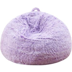 Large Bean Bag Cover for Stuffed Animals Machine Washable, Gaming Bean Bag Chairs for Adults Teens Girls, Lovely Cute Bean Bag Storage Stuffed Animal, 7FT, Purple
