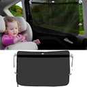 Pack Of 2 Ovege Car Window Shades for Baby 2pcs Side Window Sun Shade for Car Window Screen Universal Suction Cup with String-Slide to Open (Mesh,Magnetic &Suction Cup) (Mesh,3 Suction Cup)