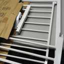 Cumbor 36.6-59" Extra Wide Baby Gate for Stairs, Pressure Mounted Dog Gate for Doorways, Auto-Close Easy Walk Through Safety Child Gate for Kids Toddler, Tall Pet Gates Indoor, White