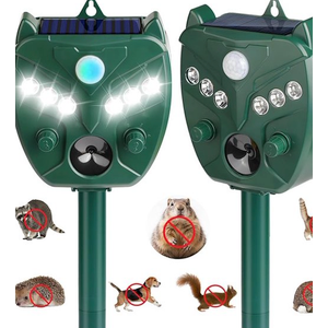 Solar Animal Repellent Ultrasonic, 2 Pack Cat Repellent Outdoor Deer Repellent Devices Motion Sensor Animal Repeller to Repel Cat Deer Squirrel Rabbit Dog Skunk 1