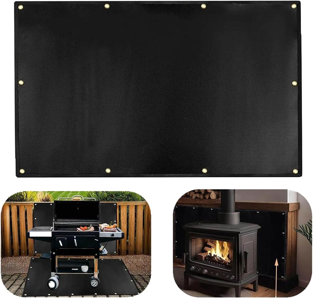 4' X 6' Extra Large Heat Shield for the Grill, Fireproof Heat Shield for Grill,Protecting Deck Railing Wall from Grill Heat and Oil Stain,Prevent Fence and Wall from Being Blackened by BBQ Smoke