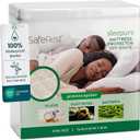 SafeRest Sleepure Waterproof Mattress Protector King Size - Viscose Derived from Bamboo - Fitted with Stretchable Pockets - Machine Washable Cotton King Mattress Cover for Bed