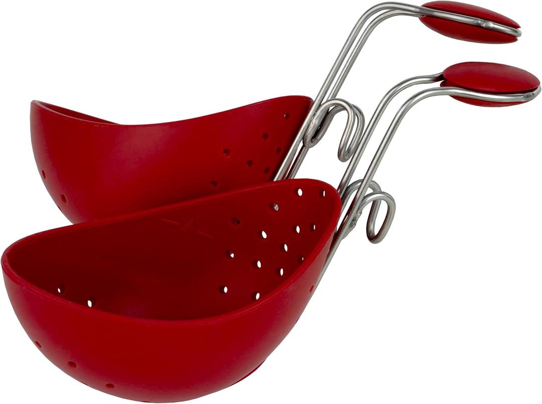 Browne & Co Cuisipro Egg Silicone Poacher Set of 2, Red