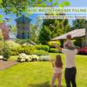 Outdoor Hanging Bird Feeder Squirrel Proof, 6 Feeding Ports with 360Chew Proof Metal Guard, Ideal for Cardinals Finches Chickadees and Wild Birds,All Weather Metal Bird Feeder