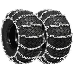 1 Pair 2 Link Rider Snowblower Tire Chain Tire Traction Chain for Garden Tractors Riders, Ride-on Lawn Mowers Fits for Tire Size 18x8.5-8 18x8.5x8