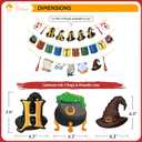 Pirese Wizard Birthday Decorations, Magical Happy Birthday Banner with Balloons, Pre-Strung Party Supplies, Gold Confetti Balloons & Unique Pirese Foil Balloon, Magical Decor for Kids & Adults