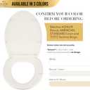 Bath Royale Elongated Toilet Seat BR501-01 Quiet Close, Stain-Resistant and Easy to Keep Clean, Heavy Duty, Fits All Toilet Brands, Executive Series -Biscuit/Linen