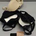 Eleplus 3 Pieces Deep V Wireless Bras for Women Seamless Comfy Bralettes Lightly Lined Multicolors Pack (X-Large, Black+black+beige)