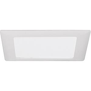 HALO 10P Recessed Ceiling Light Square Trim with Glass Albalite Lens, White,9.5" L x 1.2" W x 9.3" H