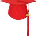 Matte Preschool and Kindergarten Graduation Cap Gown Set with Year Charm Tassel (Red)