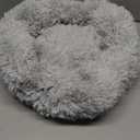 Hoewina Dog & Cat Bed for Indoor Cats, 20in Calming Donut Bed for Puppy and Kitten, Washable Round Fluffy Pet Bed for Small Medium Dogs and Cats (Light Grey)
