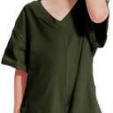 CharmWM Girls Summer Casual Romper Short Sleeve Oversized Jumpsuit Kids Shorts Teens Fashion Cothes (5-6 Years, Army Green)