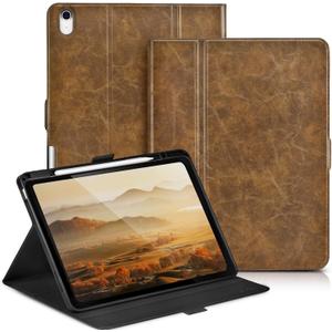 for iPad Air 11 Inch Case M4/M3/M2 (2026/2025/2024), Dark Brown | Slim Lightweight, Premium Vegan Leather Cover, Pencil Holder, Auto Sleep/Wake, Multi Viewing Angle, Typing Angle, Magnetic Clasp