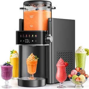 Slushie Machine, Ice Cream Maker, Slushy Machine for Home and Families, No ice needed with Rapid Chill & Temperature Control, Multi-function for Margarita, Frappé, Easy to Clean, Black