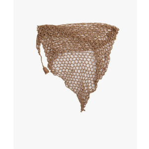 Women's Net Hollow Out Crochet Triangle Bikini Swimsuit Cover Up Wrap Scarf Sarong Adorned with Shells or Sequins