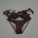 ZAFUL Women High Cut Bikini Sets Thong String Sexy Swimsuit Two Piece Push Up Underwire Bathing Suit Teen Girl Brazilian Cheeky Cut Out Lace Up Retro Cute Swimwear Coffee S