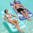 2 Pack Inflatable Pool Floats for Adults - Large Tanning Rafts with Headrest, Cooling Float Lounger for Swimming Beach Lake Pool Party (Colour A)