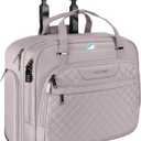 EMPSIGN Rolling Laptop Bag Women with Wheels, Briefcase for Women Fits Up to 15.6 Inch Laptop Briefcase on Wheels, Water-Repellent Overnight Rolling Computer Bag with RFID Pockets, Grey Pink