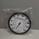 Outdoor Thermometer Hygrometer, 10 Inch Round Black Wall Mount with High Gloss Finish - Large Easy to Read Face, Waterproof for Patio, Garden, Garage, Home - Measures Temperature & Humidity