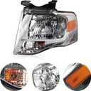 Pair Chrome Headlights Compatible with 2007-2014 Expedition