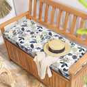 Outdoor Bench Cushion, Patio Furniture Cushion 42 x 18 x 3 Inch, Water Resistant Garden Sofa Swing Pad Settee Loveseat Couch Replacement Cushion, 1 Pack, Breeze Leaves Beige