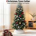 26in Christmas Tree Collar, Honeycomb Folded Paper Basket Skirt Collars, Christmas Tree Ring Base Stand Cover for Holiday Home Decoration(Red)