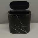 1pc Slim Marble Trash Can Lid Elegant Plastic Wastebasket for Bathroom Kitchen Bedroom and Office Space-Saving Design for Areas Easy to Clean and Maintain Stylish Garbage Bin for