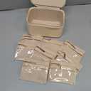 Travel Jewelry Case, Small Travel Jewelry Box with 8 Velvet Jewelry Bag Mini Pouch, Portable Travel Jewelry Organizer for Rings Earrings Necklaces (Beige 8 Pcs)