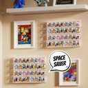 WINKINE Acrylic Display Bitty Protector Case Compatible with Funko Bitty Pop, Clear 32 Slots Figure Display Shelf for Countertop & Wall-mount, Mini Collection Case, Figure Holder Stand, 2 Pack(Clear)