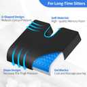 Wheelchair Cushions, 18''x16''x 3'' Gel Wheelchair Seat Cushion with Lumbar Pillow, (2-Piece Set) for Relieve Sciatica, Back, Coccyx, Pressure Sore, Pressure Relief, with Anti-Slip Cover, Strap