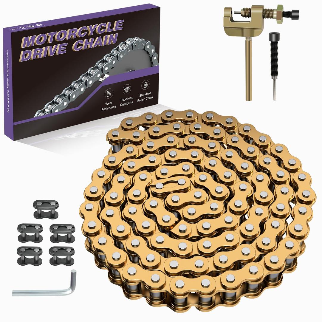 #35 Go Kart Chain 3 Feet 95 Links Replacement for Go Kart Cart Mini Bike Dirt Bike Motorcycle Powersports Parts Accessories with 35 Chain Breaker 5 Master Link