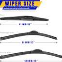 3 wipers Replacement for 2005-2022 2023 2024 Honda Odyssey, Windshield Wiper Blades Original Equipment Replacement - 26"/22"/16" (Set of 3) U/J HOOK