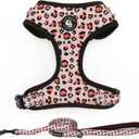 Dog Harness and Leash Set, Adjustable Dog Harness, Dog Leash, No Pull No Choke Puppy Harnesses for Walking Training for Small Medium Pet (XS(Chest 9.9 - 13.5", Neck 7.8 - 10.2"), Pink Leopard)