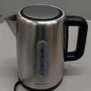 Basics Electric Stainless Steel Kettle for Tea and Coffee, BPAFree, Fast Boiling, Auto ShutOff, BoilDry Protection, 1.7 Liter, 1500W, Black and Silver